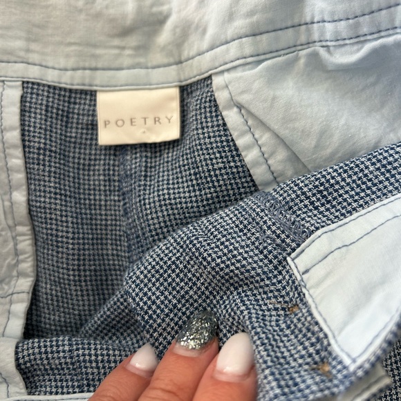 Poetry Blue Linen Pants w Stretch Waist Size 12 - Picture 4 of 6